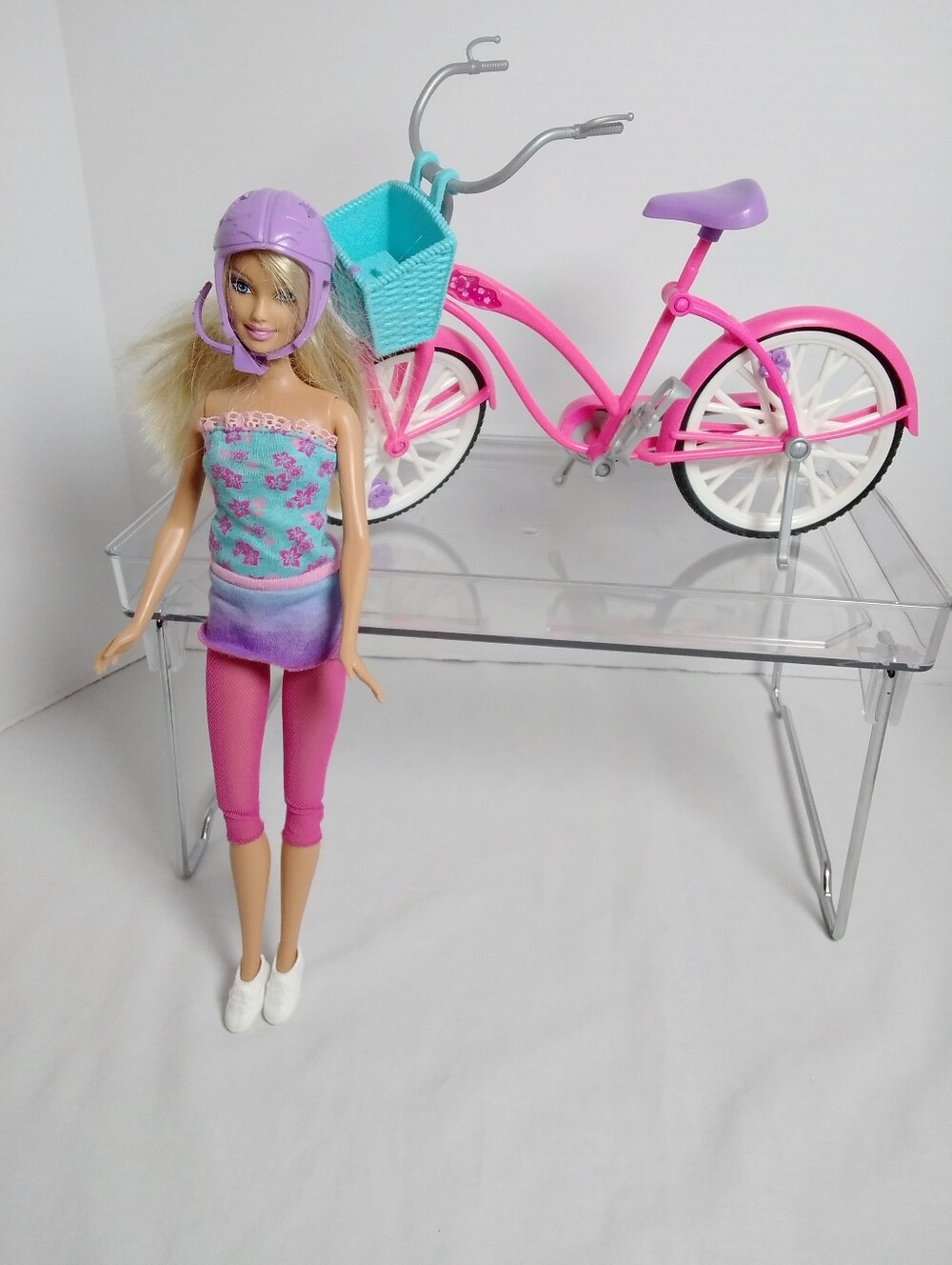 Barbie Pink & Purple Bicycle Set with Aqua Basket
